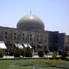 Entrance and dome of the Sheikh Lotfullah Mosque with exquisite cut enameled tiles